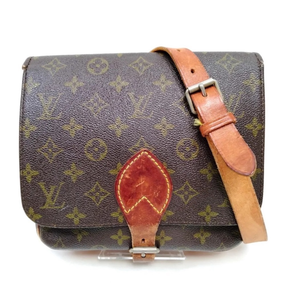 Vintage Louis Vuitton LV Shoulder Bag  Cartouchiere MM Brown Monogram